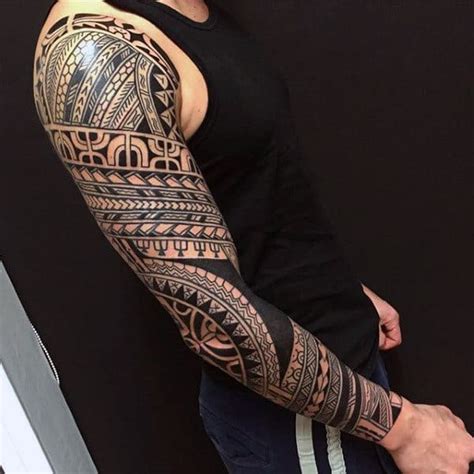 Tribal Tattoos For Men Sleeve Abstract Design Pattern For Arm Stock