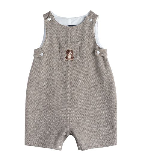 Trotters Brown Herringbone Archie Playsuit 3 24 Months Harrods Uk