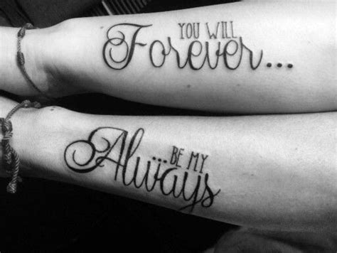 Two People With Tattoos On Their Legs That Say Always And Forever In