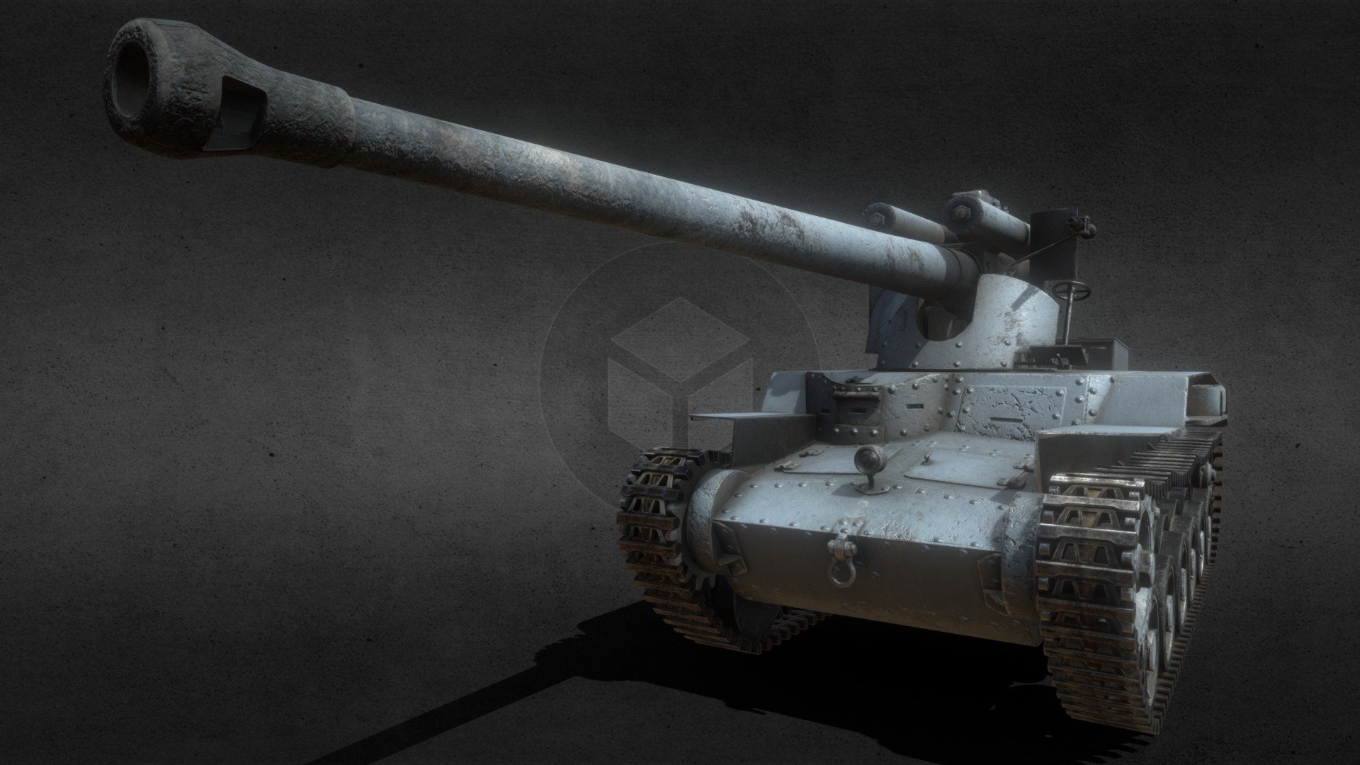 Type 97 Chi Ha 120Mm Long Gun Ijn Spg Buy Royalty Free 3D Model By