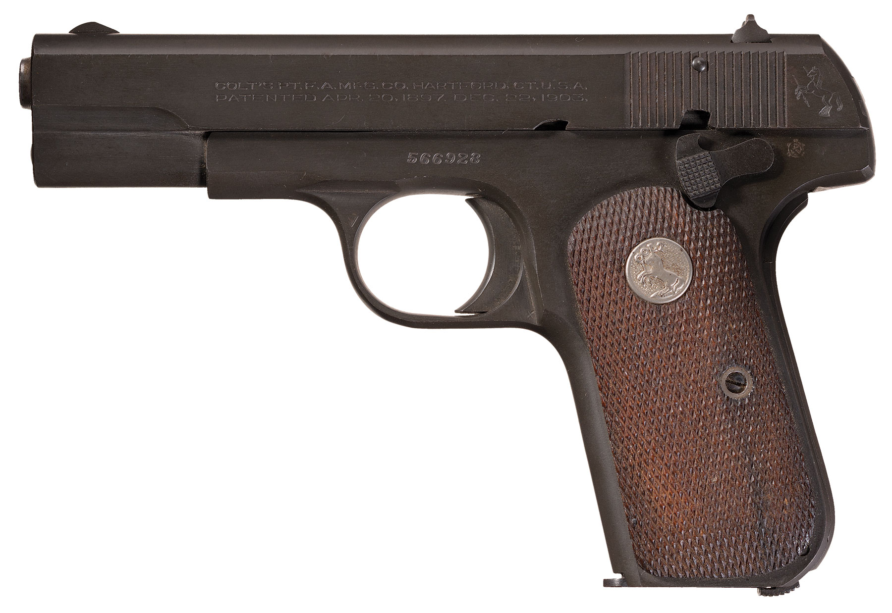 U S Colt 1903 Pocket Hammerless Pistol Rock Island Auction