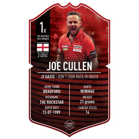 Ultimate Darts Card Joe Cullen Mcdartshop Nl