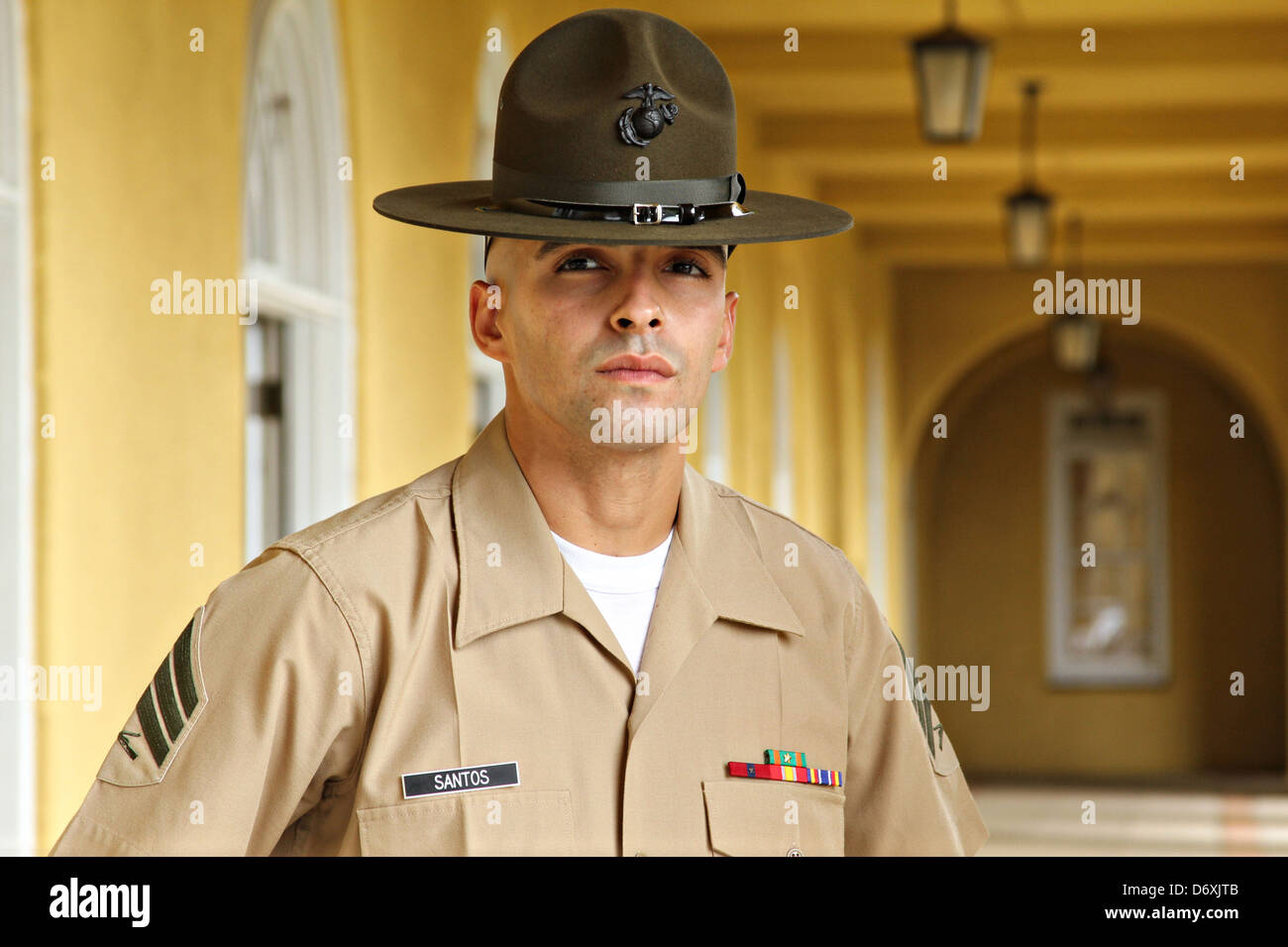 Us Marine Corps Drill Instructor Sgt Angel A Santos At Marine Corps