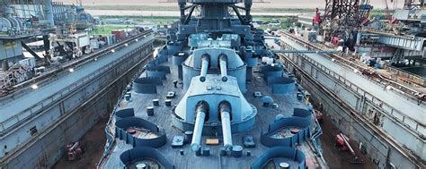 Uss Texas A World War I Battleship In Dry Dock For Repair