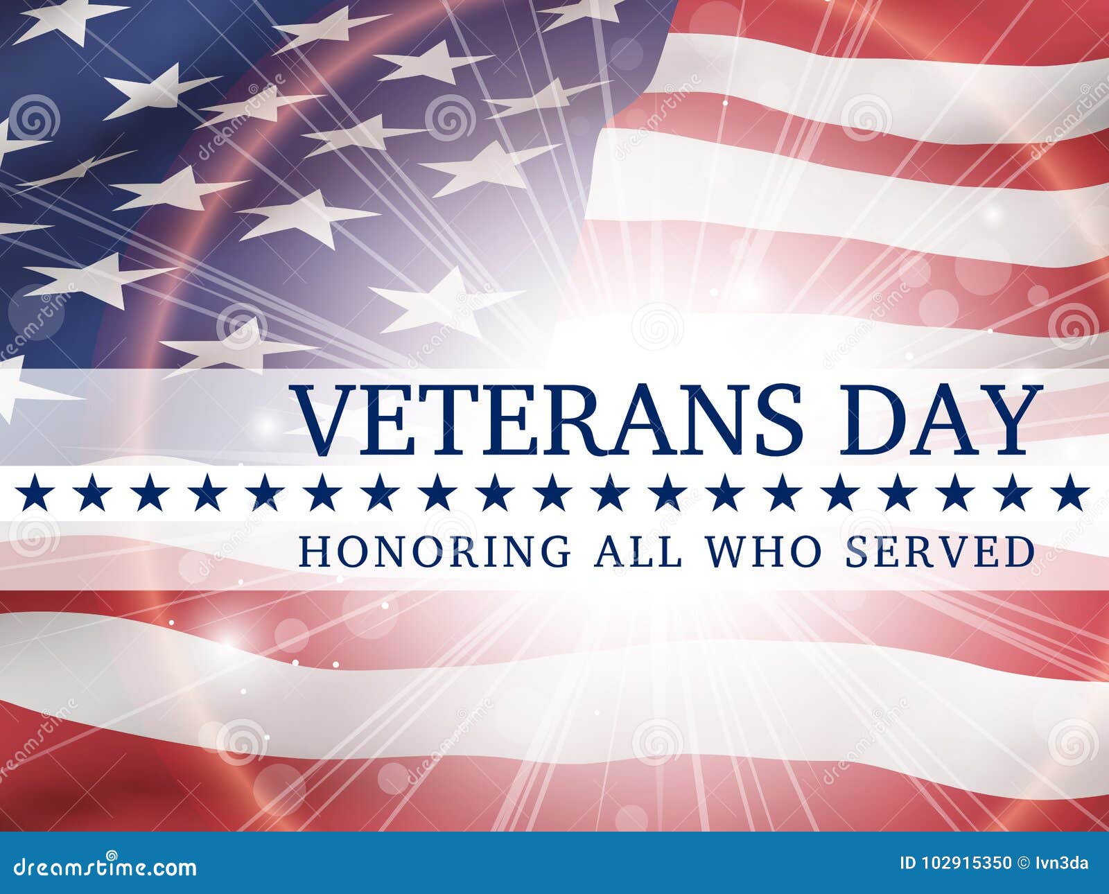 Veterans Day Honoring All Who Served Poster With The Flag Of Stock