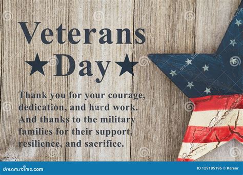 Veterans Day Message With Retro Usa Star Stock Photo Image Of America