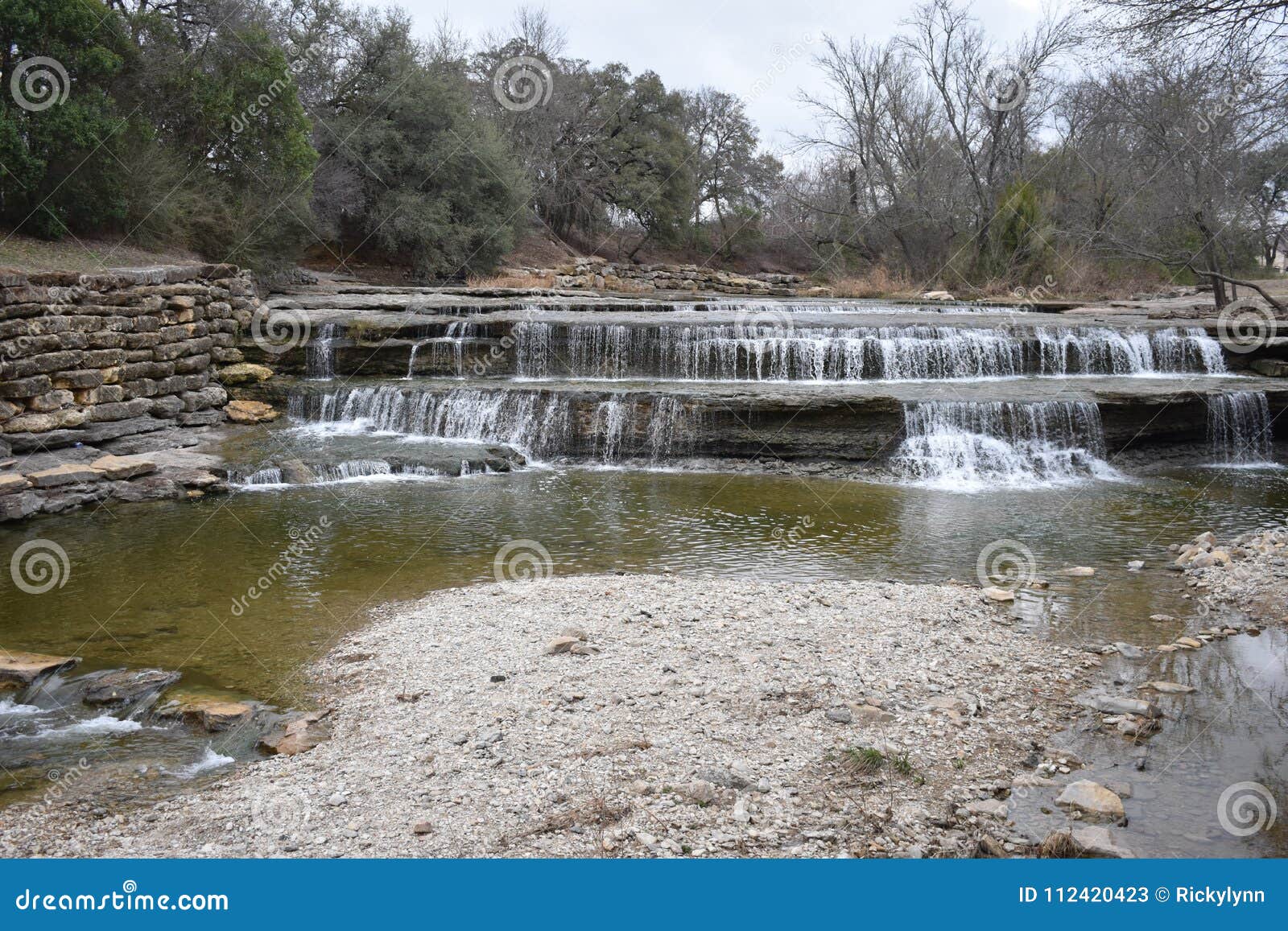 Water Fall In Fort Worth Texas Near The Naval Air Station Stock Image Image Of Water Stone