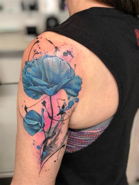 Watercolor Flower Tattoo By Amy Nicholls Tattoonow