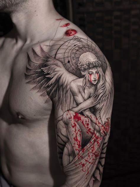 Weeping Angel Tattoo Done By Shark Paris Ink Angel Tattoo Designs