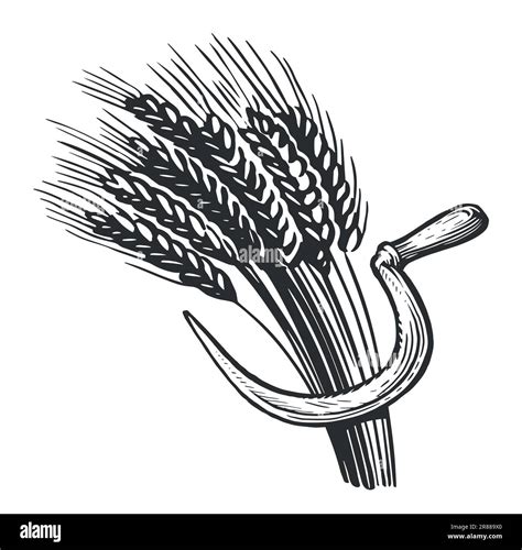 Wheat Sheaf With Sickle Harvest Symbol