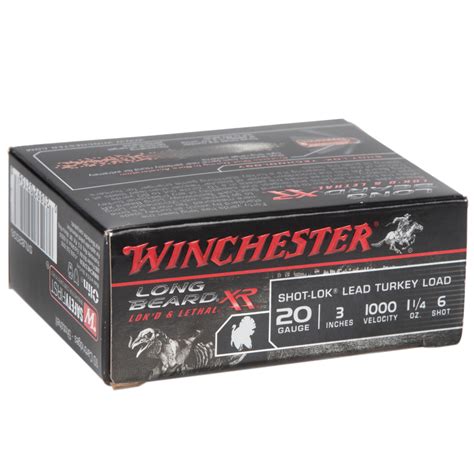 Winchester 20 Gauge 3 In 1 1 4 Oz 6 Long Beard Xr 10 Box Sportsman S