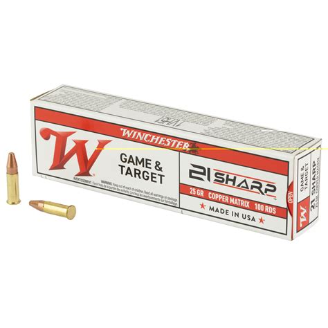 Winchester Ammo 21 Sharp Game Target 25Gr 100 Rounds Rifle