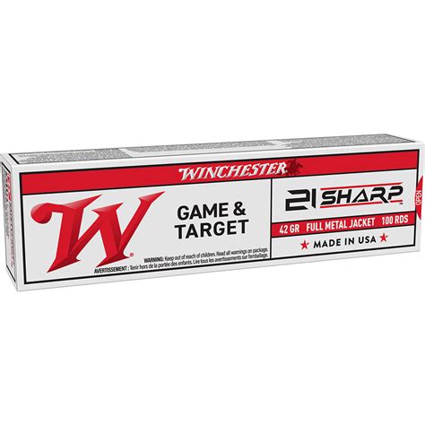 Winchester Rimfire Ammo 21 Sharp 42 Gr Fmj 100 Rd Kinsey Amp 39 S Inc