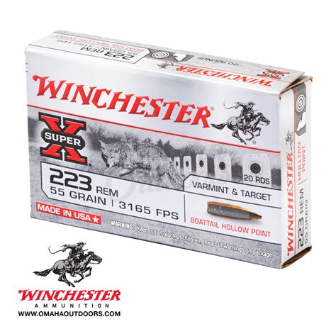 Winchester Super X 223 Remington Ammo 55 Grain Boat Tail Hollow Point