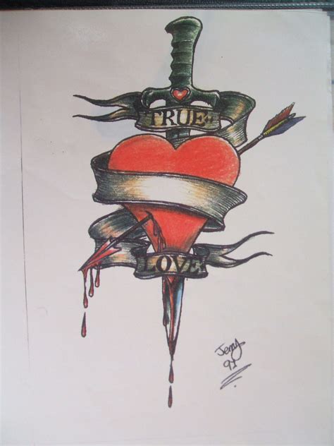 Wonderful True Love Heart Amp Dagger Tattoo Art