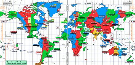 World Timezones Map With Current Time 24 Hour Format