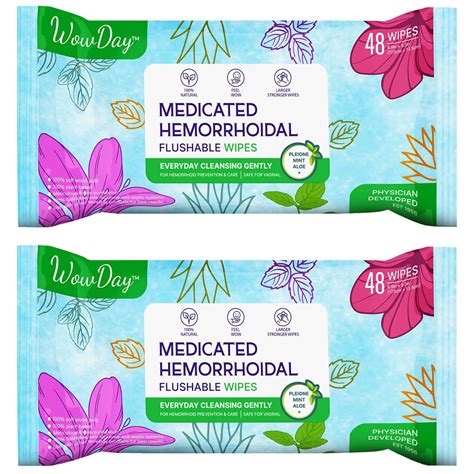 Wowday Daily Care Hemorrhoidal Medicated Wipes For Hemorrhoids